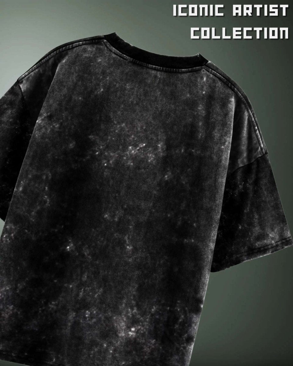 WEEBTOON Acid Wash Oversized T-shirt with faded texture from Iconic Artist Collection