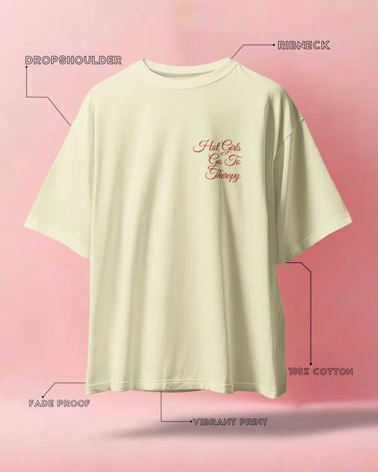 WEEBTOON Graphic Oversized T-shirt Combo in cream with drop shoulder and vibrant print on front