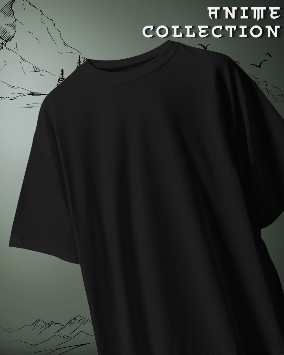 Black oversized graphic anime t-shirt from WEEBTOON Anime Collection with a loose fit