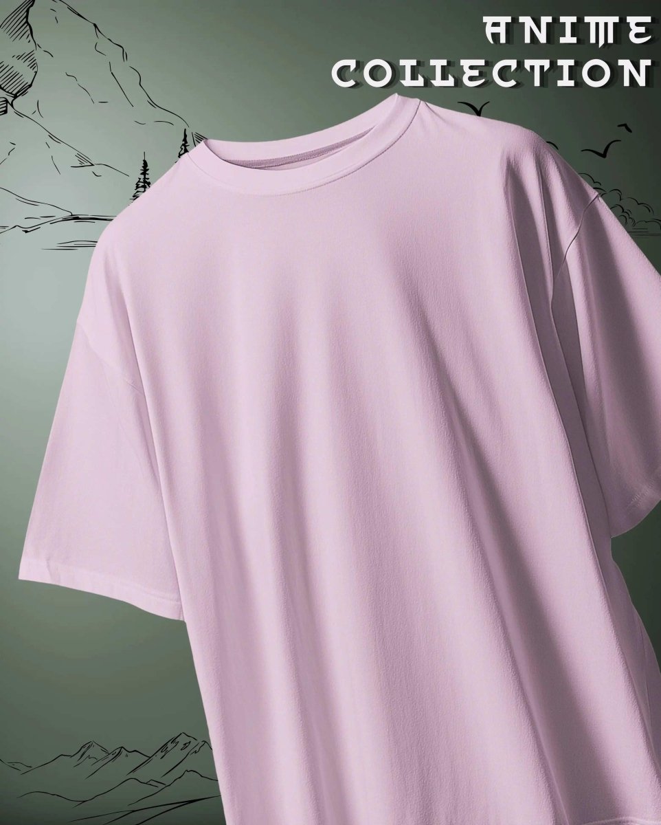 Soft pastel pink Oversized Graphic Anime T-shirt from WEEBTOON with a relaxed fit and round neckline