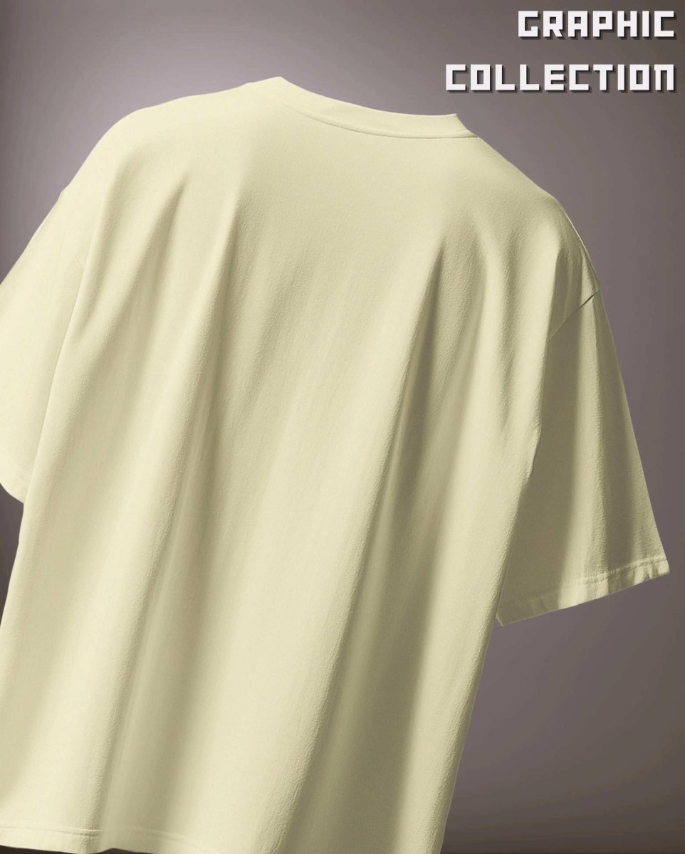Back view of a plain light yellow Taylor Swift Oversized T-shirt from WEEBTOON graphic collection
