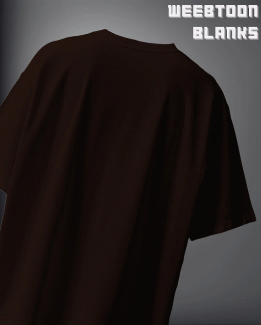 WEEBTOON Unisex Blank Oversized T-shirt in black displayed from the back with a loose fit design