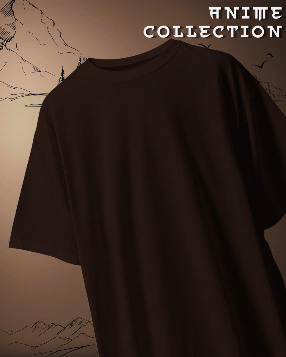 Brown Zoro Oversized Anime Graphic T-shirt from WEEBTOON Anime Collection with relaxed fit