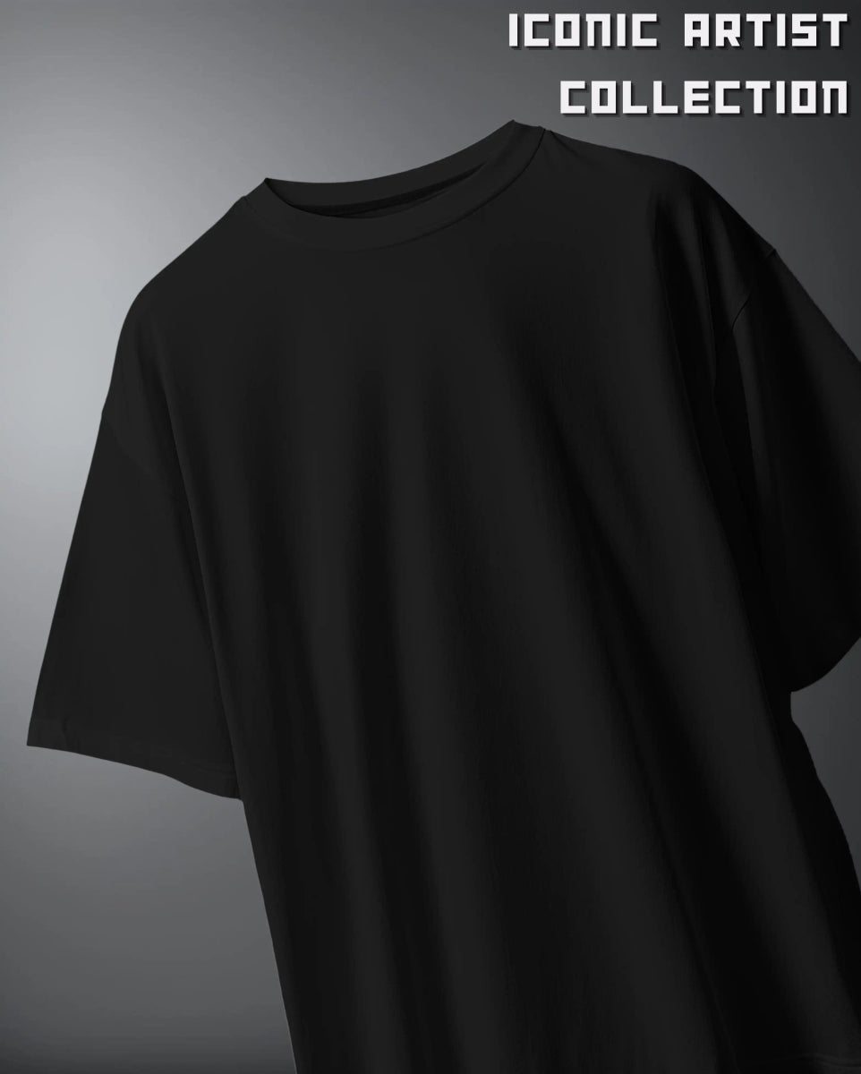 Black oversized plain T-shirt from Karma Is A Cat Oversized Artist T-Shirt collection by WEEBTOON