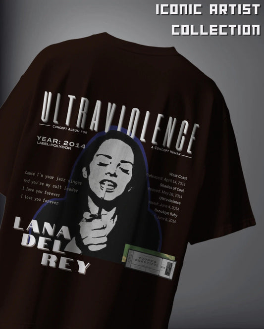 WEEBTOON Lana Del Rey Ultraviolence Oversized T-shirt featuring album artwork and song lyrics