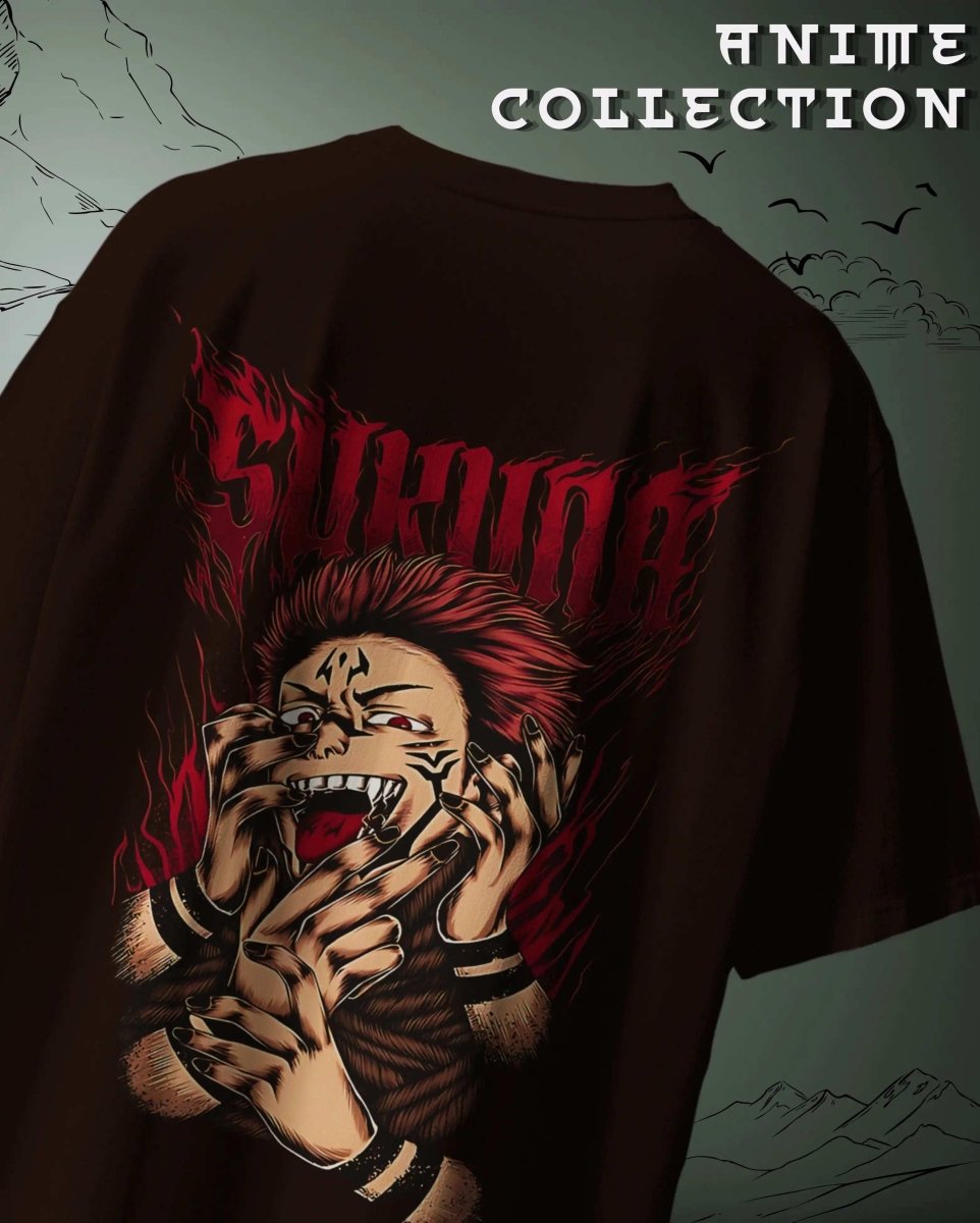 WEEBTOON oversized graphic anime T-shirt featuring a fiery anime character design on the back