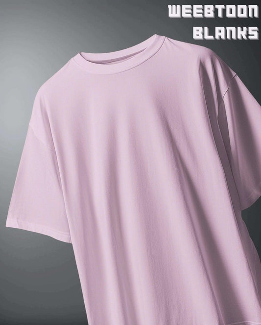 WEEBTOON Unisex Blank Oversized T-shirt in pastel pink with a relaxed fit and crew neckline