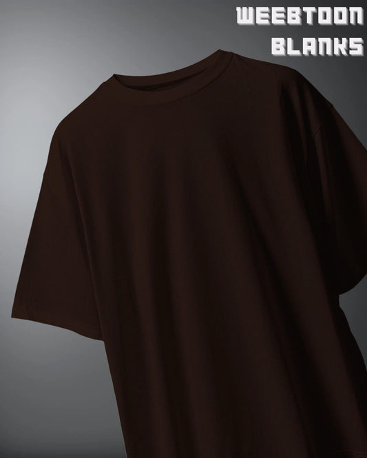 WEEBTOON black Unisex Blank Oversized T-shirt displayed on gray background with loose fit