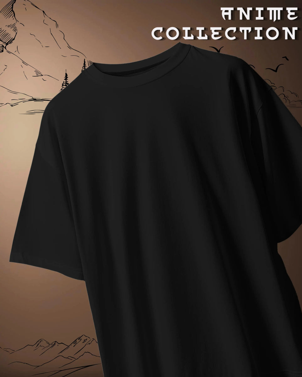 Black Zoro Oversized Anime Graphic T-shirt from WEEBTOON anime collection with relaxed fit